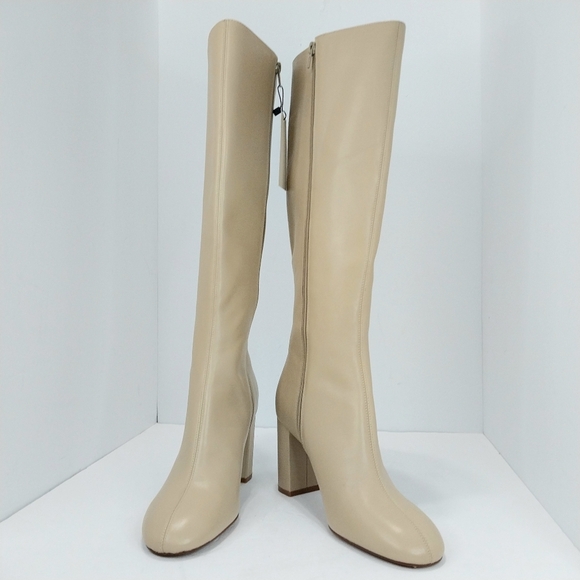 Mango Leather Retro Knee Boots, NWT, Size EUR 38|US 7.5 - Picture 2 of 13